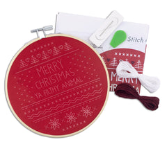 Merry Christmas Ya Filthy Animal Embroidery Kit