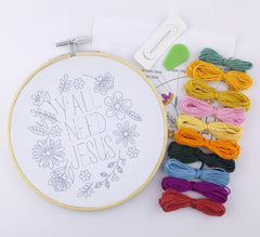 Y'all Need Jesus Embroidery Kit