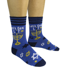 Let's Get Lit Hanukkah Socks