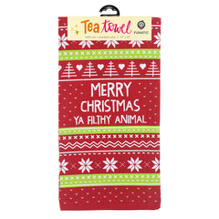 Merry Christmas Ya Filthy Animal Tea Towel
