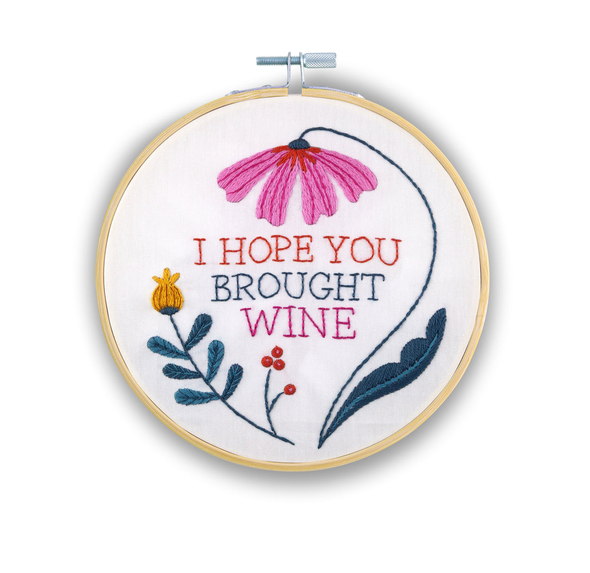 I Hope You Brought Wine Embroidery Kit