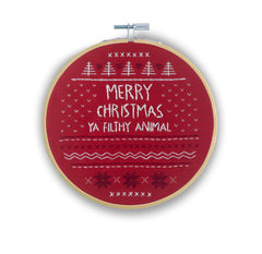 Merry Christmas Ya Filthy Animal Embroidery Kit