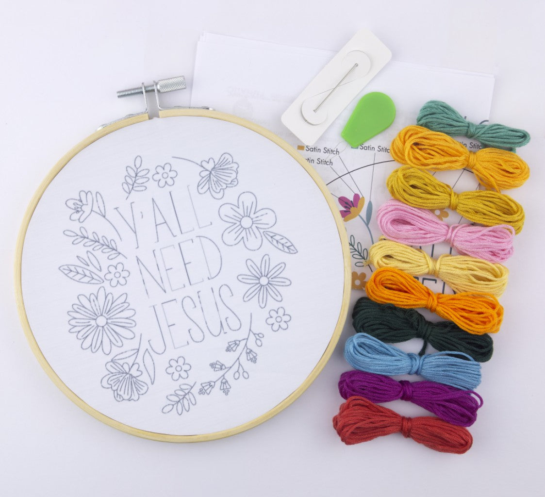 Y'all Need Jesus Embroidery Kit