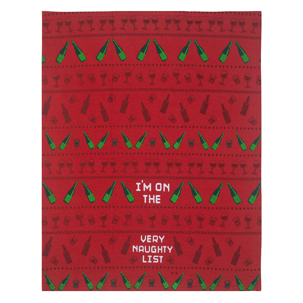 I'm On The Very Naughty List Tea Towel