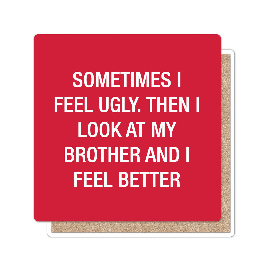 Sometimes I feel ugly. Then I look at my brother Coaster