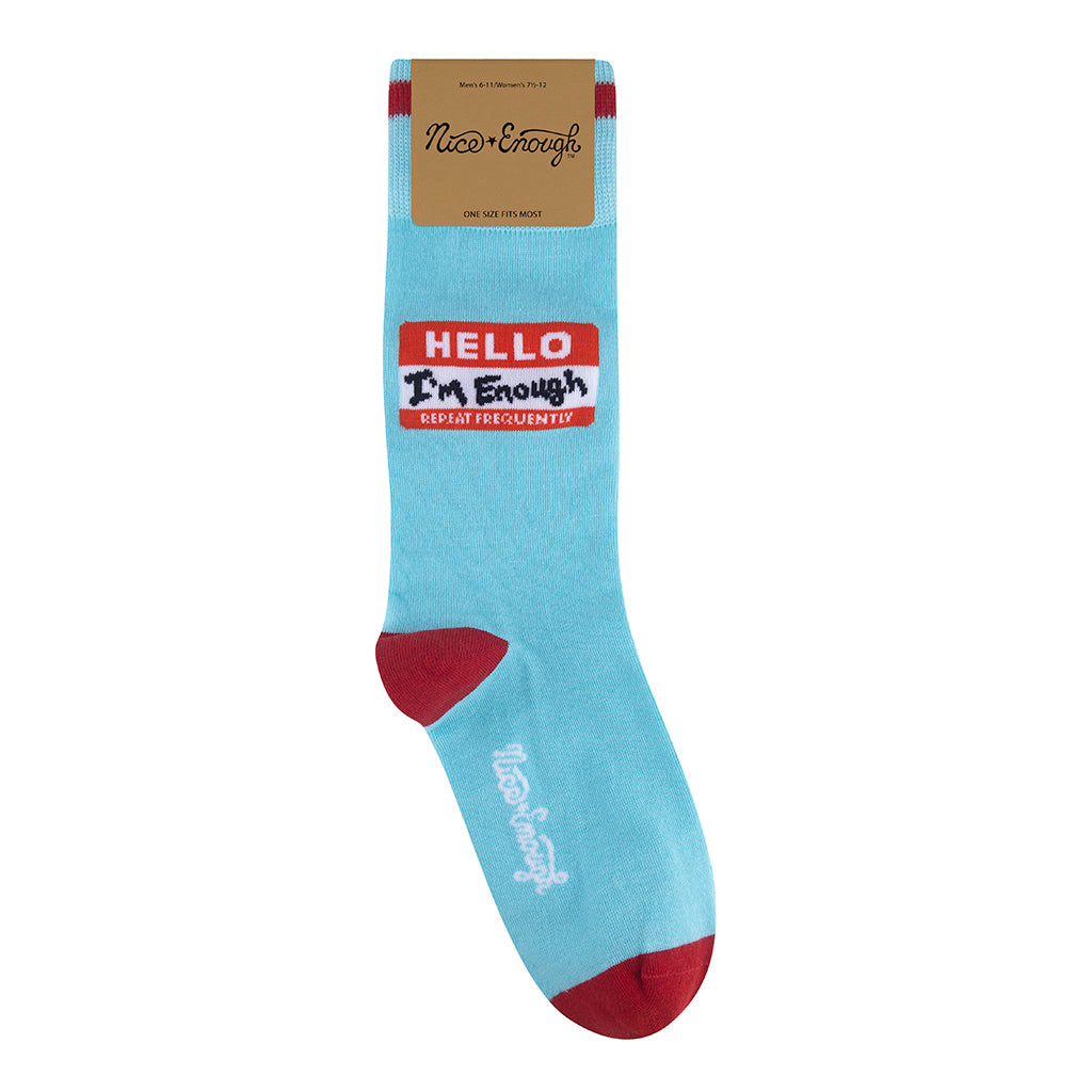 Hello I'm Enough Socks | Nice Enough Merch Co