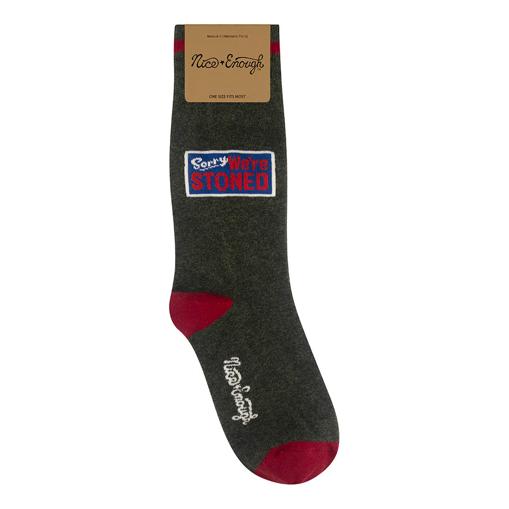 Sorry We're Stoned Socks | Nice Enough Merch Co