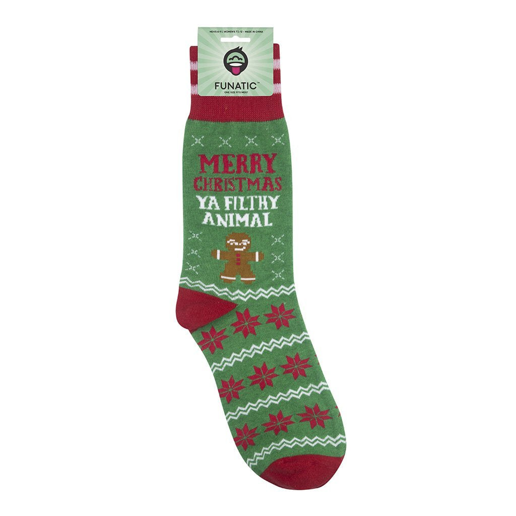 Merry Christmas Ya Filthy Animal Socks