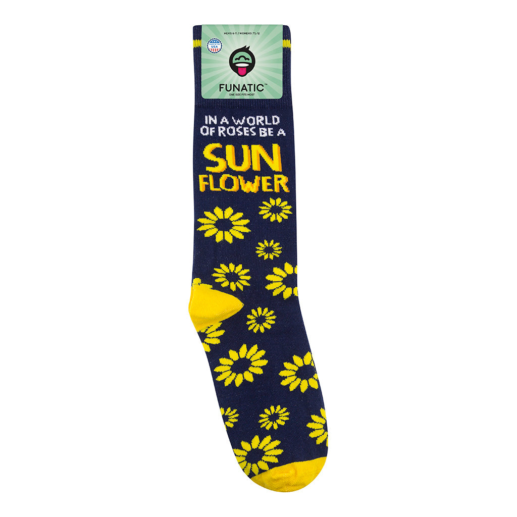 In A World Of Roses, Be A Sunflower Socks