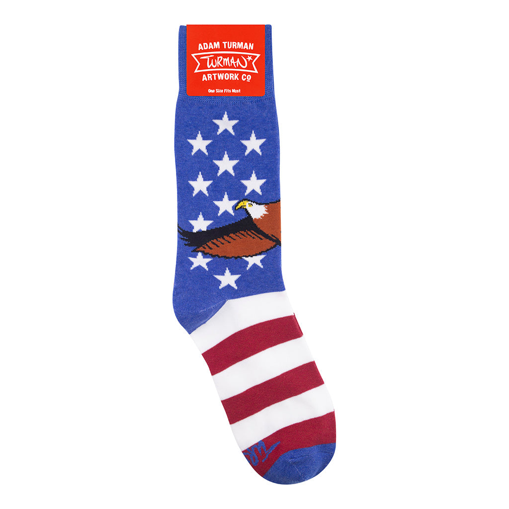 Adam Turman "Fly High Old Glory" American USA Flag Socks